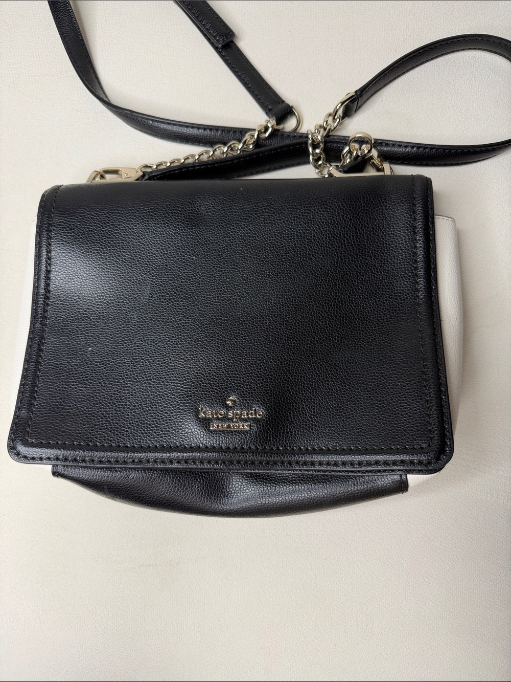 kate spade Black Leather Chain-Accent Crossbody Bag
